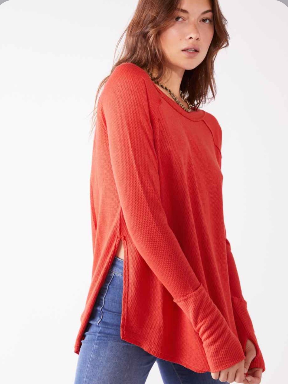 Free People We the Free Snowy Thermal Long Sleeve Top